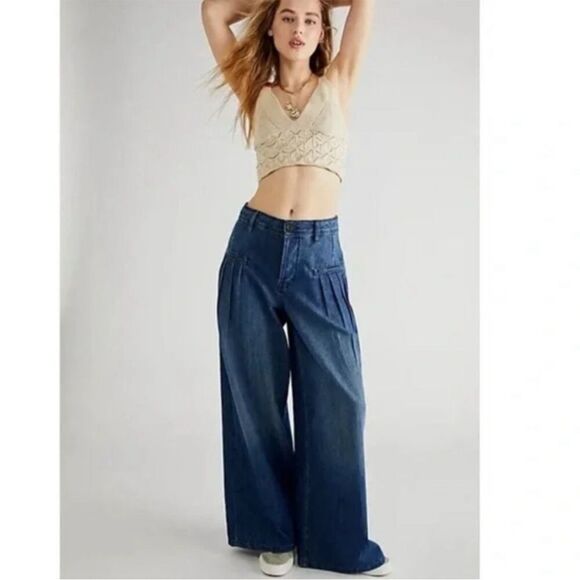 Free People Denim - Free People We The Free Charlie Wide-Leg Pleated Jeans 24